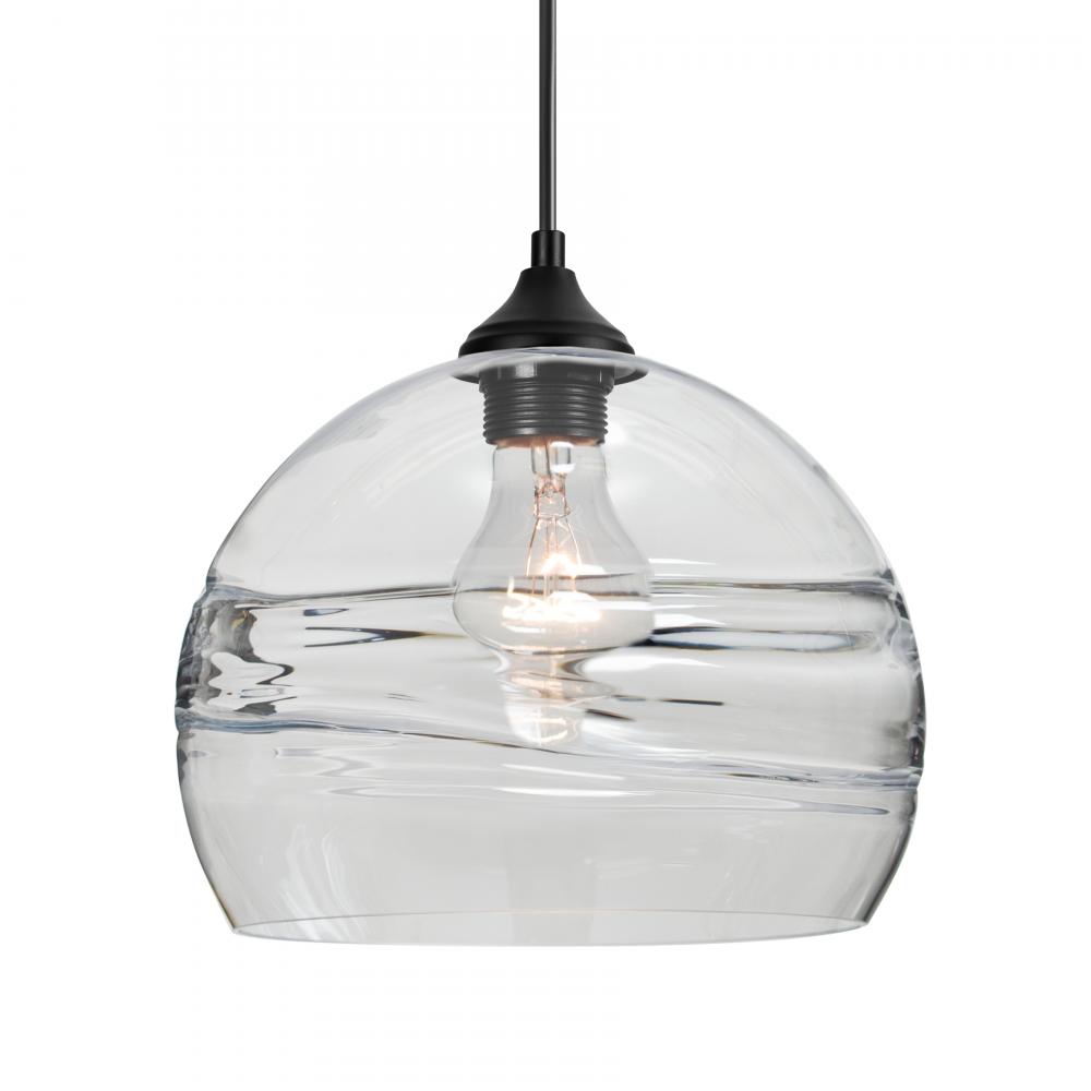 Besa Spirit 10 Outdoor Pendant, Clear, Black Finish, 1x60W E26 Base