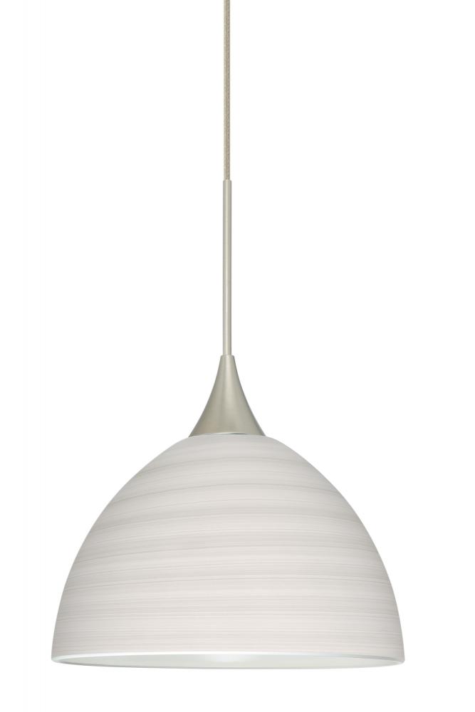 Besa Pendant Brella Satin Nickel Chalk 1x50W Halogen