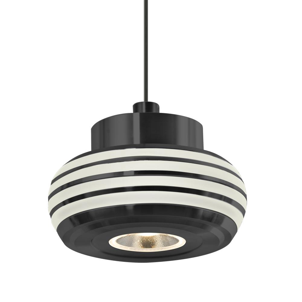 Besa Flower Pendant, Clear/Clear, Black Finish, 1x3W LED