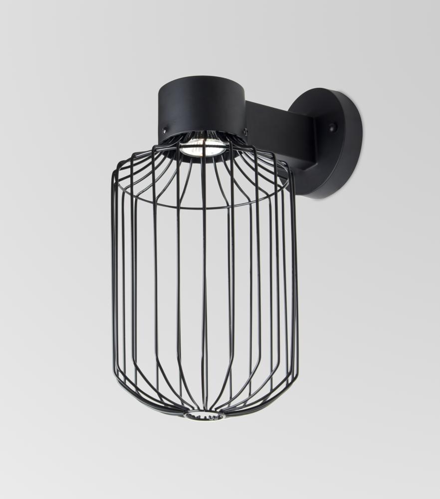 Besa, Sultana Cylinder Wall Sconce, Black Finish, 1x4W LED