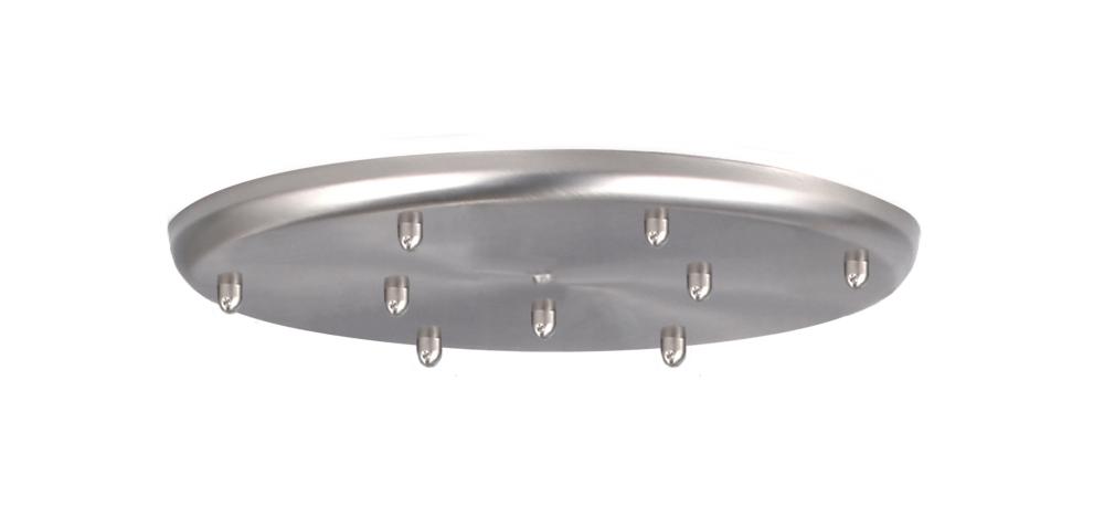 Besa 9-Light Round 120V Multiport Canopy, Satin Nickel