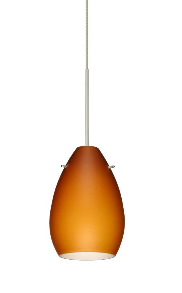 Besa Pendant For Mulitport Canopy Pera 6 Satin Nickel Amber Matte 1x50W Halogen