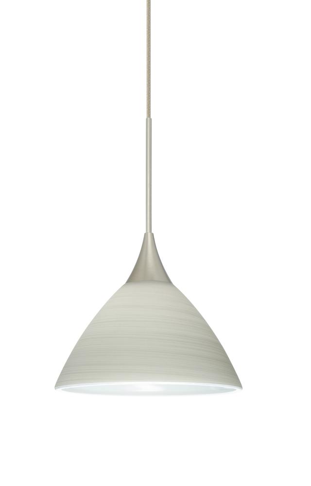 Besa Pendant For Multiport Canopy Domi Satin Nickel Chalk 1x50W Halogen