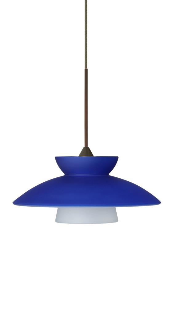 Besa Pendant For Multiport Canopy Trilo 7 Bronze Blue Matte 1x5W LED