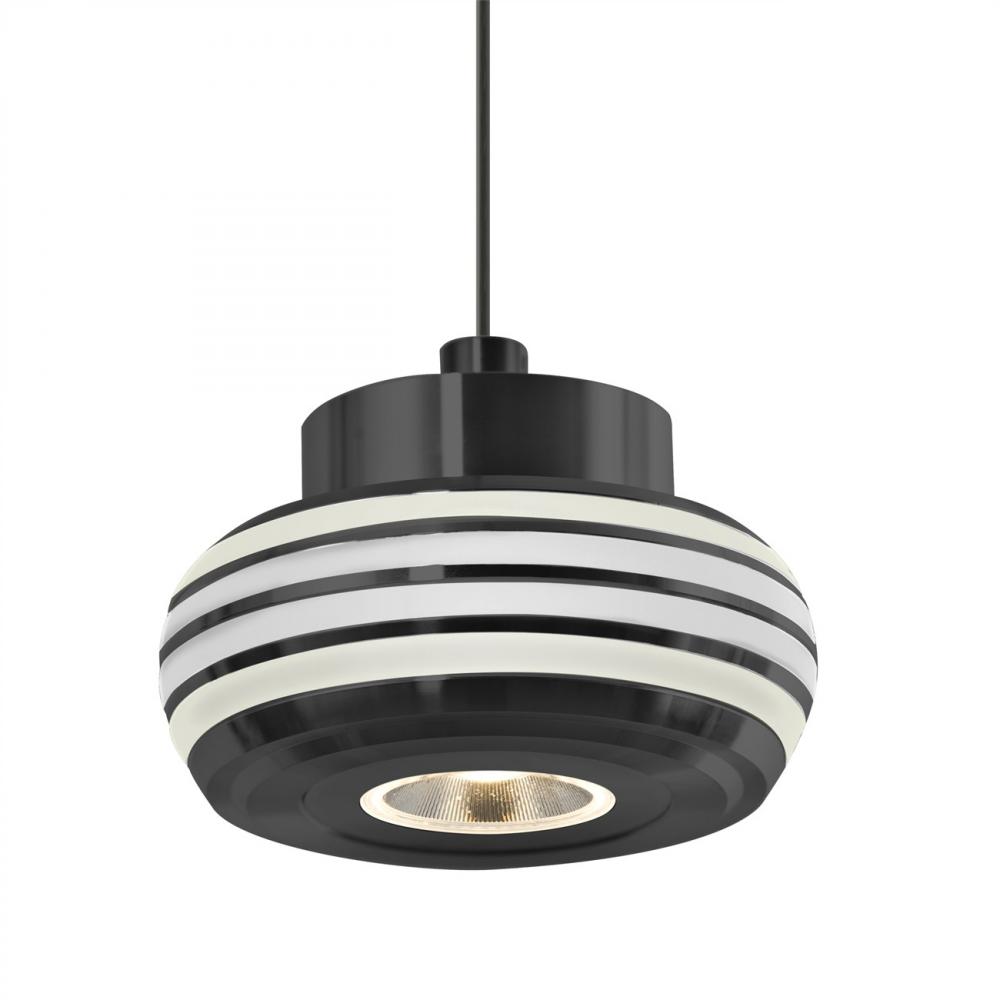 Besa Flower Pendant For Multiport Canopy, Clear/Frost, Black Finish, 1x3W LED