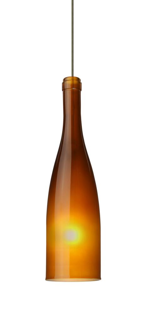 Besa Pendant Botella 10 Bronze Amber Frost 1x5W LED