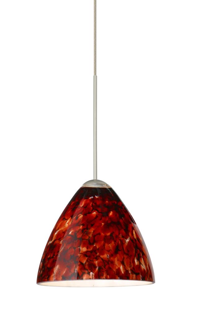 Besa Pendant Mia Satin Nickel Garnet 1x50W Halogen