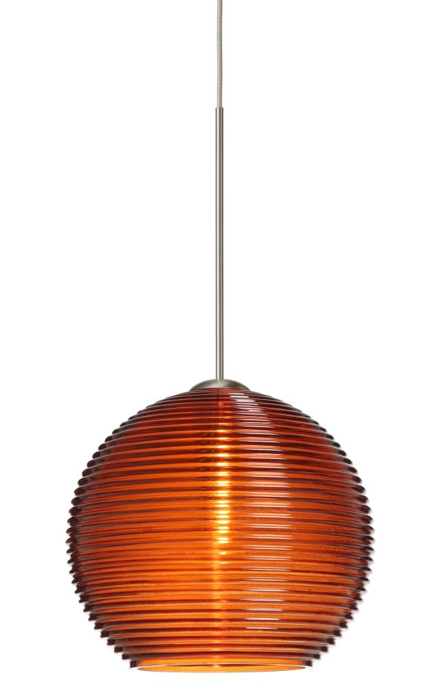 Besa Pendant Kristall 6 Satin Nickel Amber 1x35W Halogen