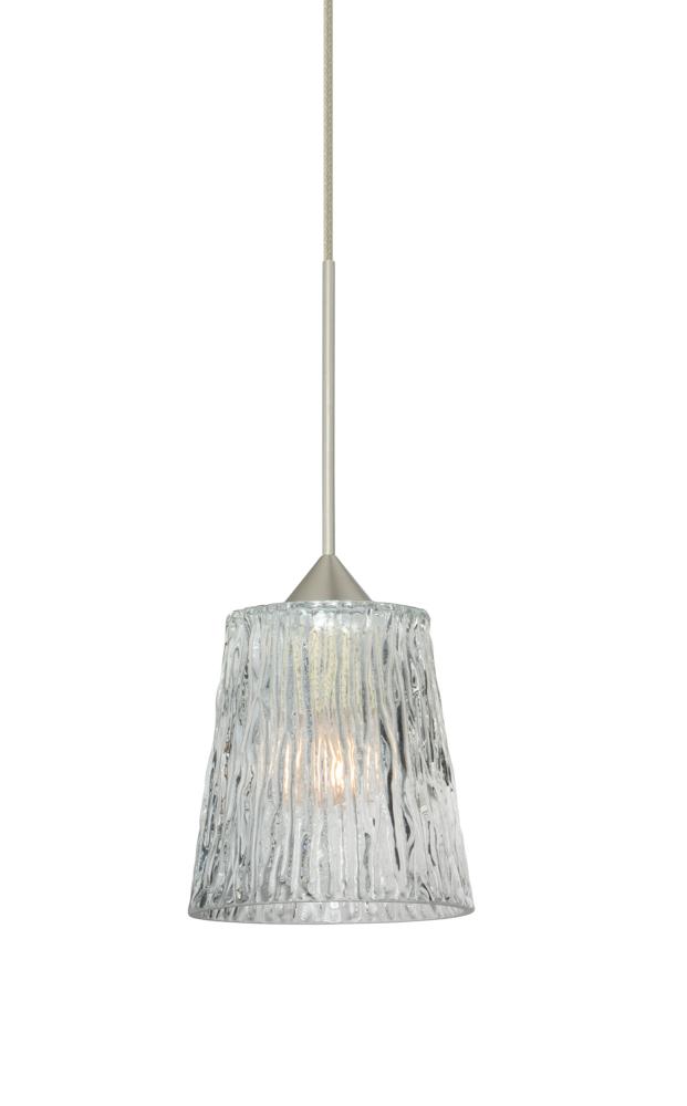 Besa Pendant Nico 4 Satin Nickel Clear Stone 1x35W Halogen