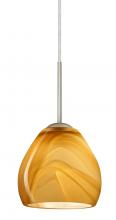 Besa Lighting 1BT-4122HN-LED-SN - Besa Bolla LED Pendant Honey Satin Nickel 1x9W LED