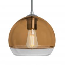 Besa Lighting 1JC-ALLY8AM-EDIL-SN - Besa, Ally 8 Cord Pendant, Amber/Clear, Satin Nickel Finish, 1x5W LED Filament