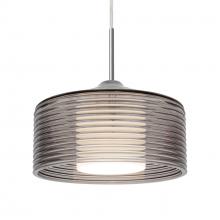 Besa Lighting 1JC-BELUSM-SN - Besa Belu Pendant, Smoke Shade, Black Finish, 1x60W E26 Base