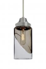 Besa Lighting 1JC-BLINKSM-SN - Besa, Blink Cord Pendant, Trans. Smoke/Clear, Satin Nickel Finish, 1x60W Medium Base