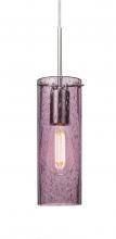 Besa Lighting 1JC-JUNI10PL-EDIL-SN - Besa, Juni 10 Cord Pendant, Plum Bubble, Satin Nickel, 1x4W LED Filament