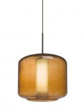 Besa Lighting 1JC-NILES10AO-BR - Besa Niles 10 Pendant, Amber Bubble/Opal, Bronze Finish, 1x60W Medium Base T10