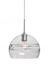 Besa Lighting 1JC-SPIR10CL-SN - Besa Spirit 10 Pendant, Clear, Satin Nickel Finish, 1x60W Medium Base