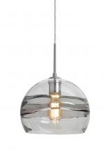 Besa Lighting 1JC-SPIR10SC-EDIL-SN - Besa Spirit 10 Pendant, Smoke/Clear, Satin Nickel Finish, 1x8W LED Filament