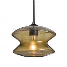 Besa Lighting 1JC-ZENLT-BK - Besa, Zen Cord Pendant, Latte Bubble, Black Finish, 1x60W MAX E26 Base