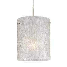 Besa Lighting 1JT-4006GL-SN - Besa Tamburo 8 Pendant, Glitter Stone, Black Finish, 1x100W MAX E26 Base