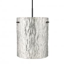 Besa Lighting 1JT-4006SS-BK - Besa Tamburo 8 Pendant, Stone Silver, Black Finish, Foil 1x100W MAX E26 Base