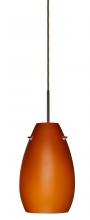 Besa Lighting 1JT-412680-LED-BR - Besa Pera 9 LED Pendant Amber Matte Bronze 1x9W LED