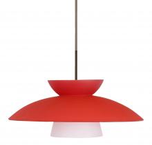 Besa Lighting 1JT-451331-BR - Besa Trilo 15 Pendant Bronze Red Matte 1x75W Medium Base