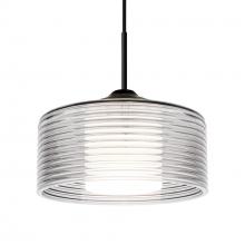 Besa Lighting 1JT-BELUCL-BK - Besa Belu Pendant, Clear Shade, Black Finish, 1x60W E26 Base