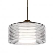 Besa Lighting 1JT-BELUCL-BR - Besa Belu Pendant, Clear Shade, Bronze Finish, 1x60W E26 Base