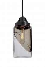 Besa Lighting 1JT-BLINKSM-BK - Besa, Blink Cord Pendant, Trans. Smoke/Clear, Black Finish, 1x60W Medium Base