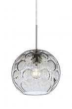 Besa Lighting 1JT-BOMYCL-SN - Besa Bombay Cord Pendant, Clear, Satin Nickel Finish, 1x60W Medium Base