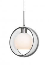 Besa Lighting 1JT-MANACL-LED-SN - Besa Mana Pendant, Clear/Opal, Satin Nickel Finish, 1x9W LED