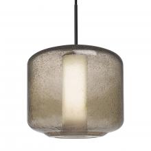 Besa Lighting 1JT-NILES10SO-BK - Besa Niles 10 Pendant, Smoke Bubble/Opal, Black Finish, 1x60W MAX E26 Base