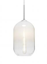 Besa Lighting 1JT-OMEGA12WH-EDIL-SN - Besa, Omega 12 Cord Pendant, White/Clear, Satin Nickel Finish, 1x4W LED Filament