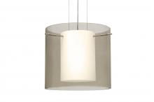 Besa Lighting 1KG-S18407-LED-SN - Besa Pendant Pahu 12 Satin Nickel Transparent Smoke 1x11W LED