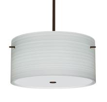 Besa Lighting 1KT-4008KR-LED-BR - Besa Tamburo 16 Pendant Chalk Bronze 3x11W LED