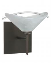 Besa Lighting 1SW-181304-BR-SQ - Besa Wall With SQ Canopy Hoppi Bronze Marble/Clear 1x40W G9