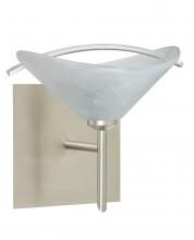 Besa Lighting 1SW-181304-SN-SQ - Besa Wall With SQ Canopy Hoppi Satin Nickel Marble/Clear 1x40W G9