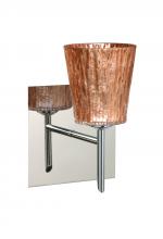 Besa Lighting 1SW-5125CF-CR-SQ - Besa Wall With SQ Canopy Nico 4 Chrome Stone Copper Foil 1x40W G9