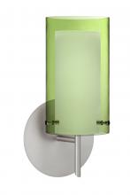 Besa Lighting 1SW-L44007-SN - Besa Pahu 4 Wall 1SW Transparent Olive/Opal Satin Nickel 1x40W G9