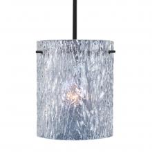 Besa Lighting 1TT-400600-BK - Besa Stem Pendant Tamburo 8 Black Clear Stone 1x100W MAX E26 Base