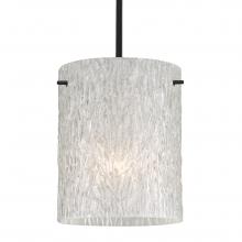 Besa Lighting 1TT-4006GL-BK - Besa Stem Pendant Tamburo 8 Black Glitter Stone 1x100W MAX E26 Base