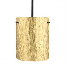 Besa Lighting 1TT-4006GS-BK - Besa Stem Pendant Tamburo 8 Black Stone Gold Foil 1x100W MAX E26 Base