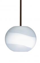 Besa Lighting 1TT-477699-BR - Besa Stem Pendant Luna Bronze Opal Frost 1x100W Medium Base