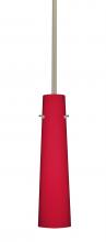 Besa Lighting 1TT-5674RM-SN - Besa Camino Stem Pendant Satin Nickel Ruby Matte 1x40W Halogen