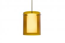 Besa Lighting 1TT-G00607-SN - Besa Stem Pendant Pahu 8 Satin Nickel Transparent Armagnac/Opal 1x100W Medium Base