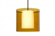 Besa Lighting 1TT-G18407-LED-BR - Besa Pahu 12 LED Pendant 1Tt Transparent Armagnac Bronze 1x11W LED