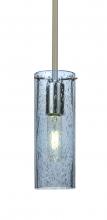 Besa Lighting 1TT-JUNI10BL-SN - Besa, Juni 10 Stem Pendant, Blue Bubble, Satin Nickel, 1x60W Medium Base