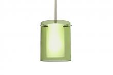 Besa Lighting 1TT-L00607-LED-SN - Besa Pahu 8 LED Pendant 1Tt Transparent Olive/Opal Satin Nickel 1x11W LED