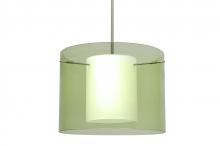 Besa Lighting 1TT-L00707-LED-SN - Besa Pahu 16 LED Pendant 1Tt Transparent Olive/Opal Satin Nickel 1x11W LED