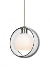 Besa Lighting 1TT-MANACL-LED-SN - Besa Mana Pendant, Clear/Opal, Satin Nickel Finish, 1x9W LED